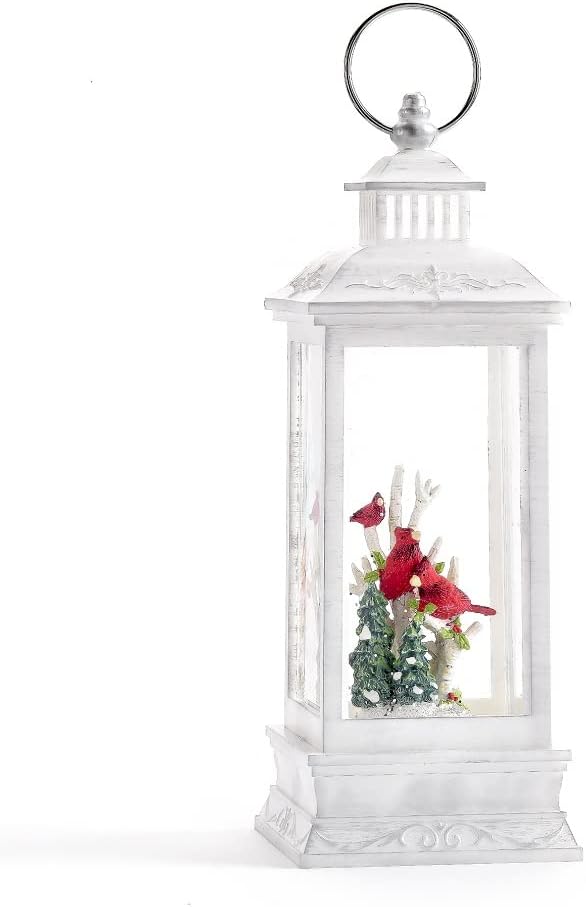 Giftcraft 664115 LED Water Lantern with Cardinal, 10.83 inch, Aluminum
