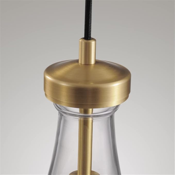Raindrop Pendant Light Fixtures, Brass Glass Pendant Lighting, Teardrops Pendant Lights Kitchen Island, Indoor Pendant Light for Kitchen Island Bedroom Bathroom, Included Bulb