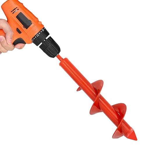 Auger Drill Bit for Planting 4"(D) x12(L), Garden Ground Earth Spiral Drill Bit for 3/8" Hex Drive Drill, for Post Hole Digger Bulb Bedding Digging Plant Rapid Planter