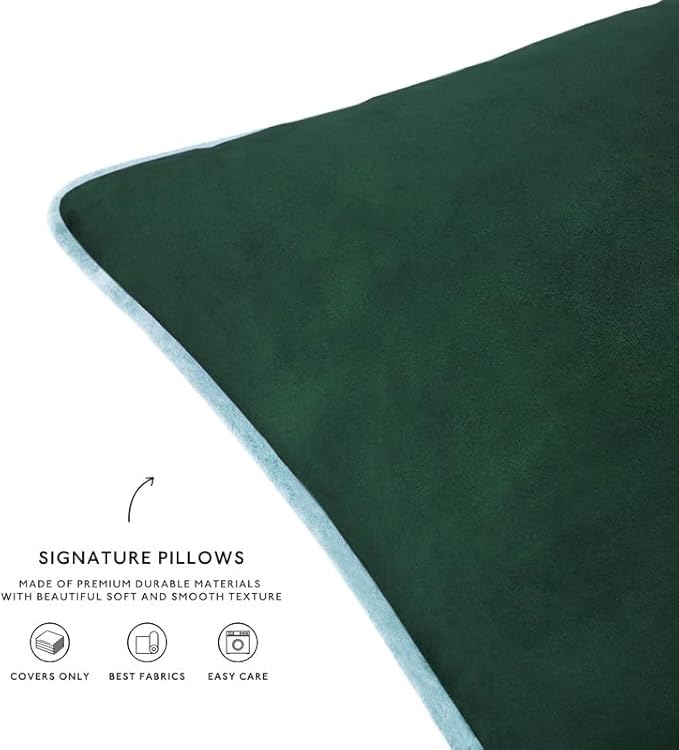 MONDAY MOOSE Decorative Throw Pillow Covers Cushion Cases, Set of 4 Soft Velvet Modern Double-Sided Designs, Mix and Match for Home Decor, Pillow Inserts Not Included (22x22 inch, Orange/Green)