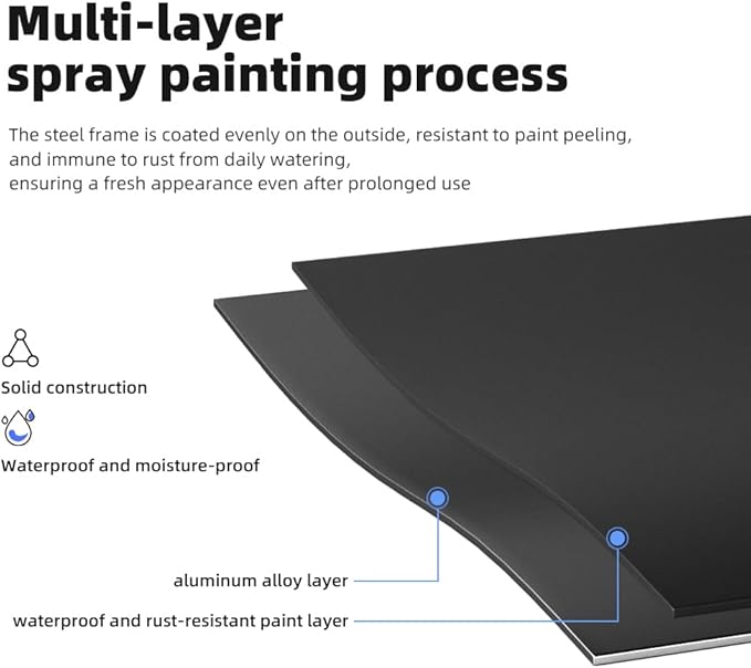 2-Tier Metal Plant Stand - Indoor/Outdoor Aluminum Shelf with Universal Wheel - Aesthetic Display Rack for Multiple Plants - Ideal for Lawn, Garden, Balcony, and Patio