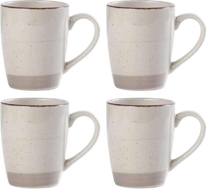 Pfaltzgraff Sadie 16-Piece Cream Dinnerware Set, Service for 4, Durable Stoneware Plates and Bowls with Classic Design, Microwave and Dishwasher Safe