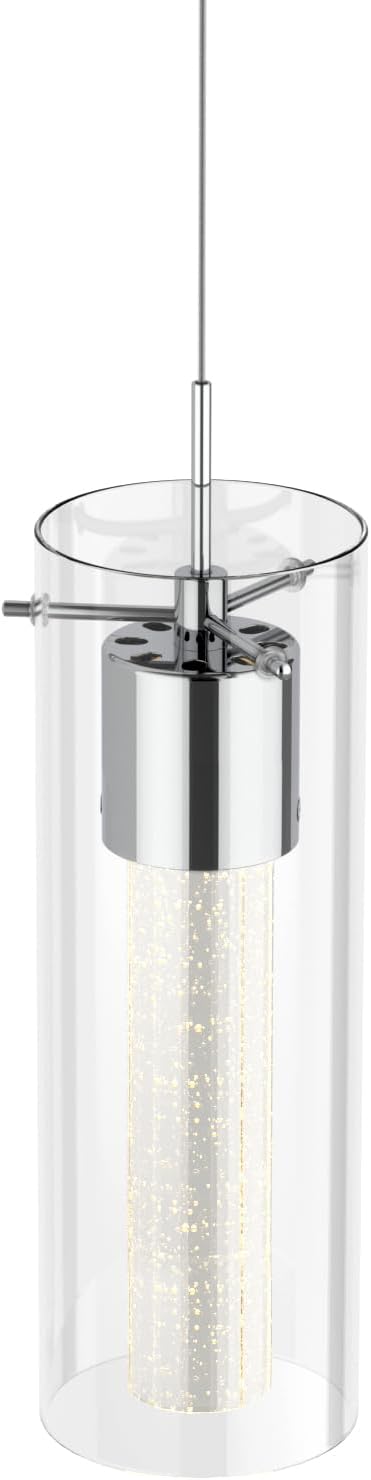 Alice 1-Light Pendant Ceiling Light Fixture, Integrated Led and Premium Bubble Glass, for Kitchen Island, Hallway, Entryway, Passway, Dining Room, Bedroom, Balcony Living Room
