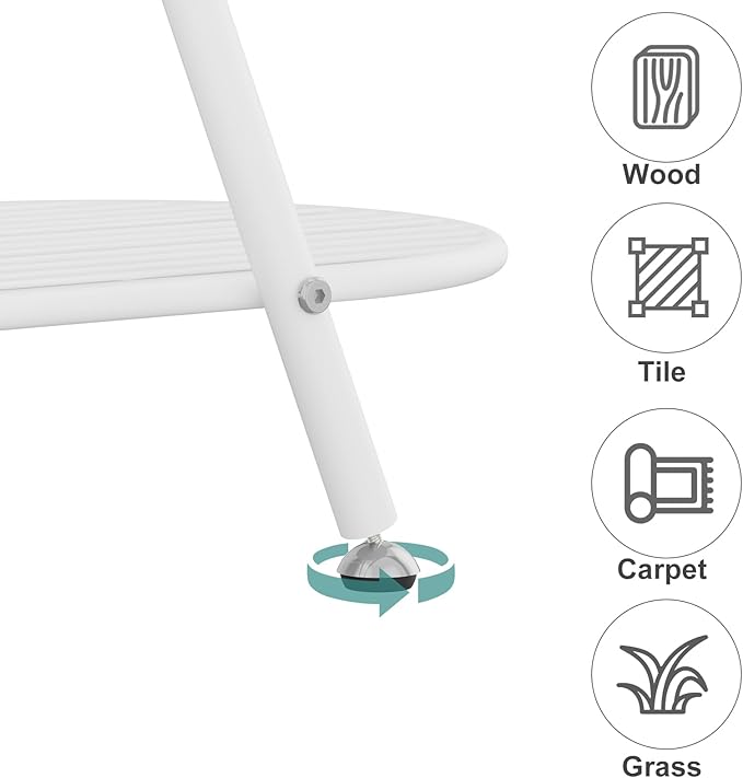 3-Tier Plant Stand, Heavy Duty Metal Planter Rack - White Indoor/Outdoor Shelves with Large Tier’s Shelf - Display Multiple Flower Pots, Iron Plant Organizer for Living Room, Patio & Garden