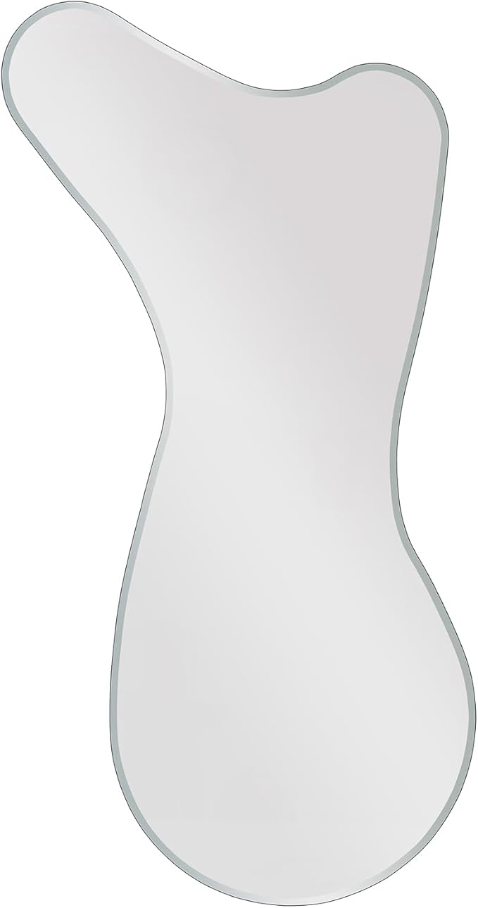 BST FURNH Design Unique Whales Shape Mirrors 47X23 Inch Full Length Wall Mounted MirrorTall Mirror Body Floor Dressing Frameless for Bedroom Bathroom Irregular