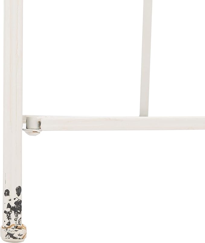 SAFAVIEH PAT5014B Outdoor Collection Amaris Antique White Wrought Iron 4-Tier Bakers Rack