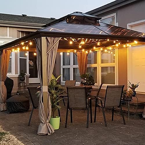 G40 Outdoor Globe String Lights, 25ft Hanging Patio Lights with 27 Incandescent Bulbs (2 Spare), Connectable Backyard Bistro Wedding Decor, E12 Base, 5W-Black Wire