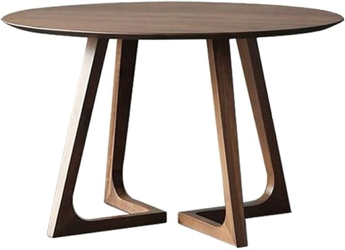 Round Rubber Solid Wood Dining Table 35" - Mid Century Modern Style Space Saving Design as Living Room/Dining Room/Kitchen/Meeting/Coffee Table,Easy to Assemble