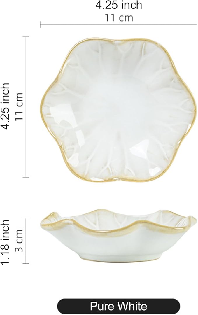 Ceramic Trinket Dish, Ring Tray, Decorative Jewelry Dish, Decoration Plate for Earrings, Rings, Jewelry Dish Holder, Key Bowl, Trinket Tray, Earring Holder for Women (Pure White)