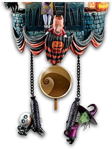 The Bradford Exchange The Nightmare Before Christmas Cuckoo Clock, 21 inches, Musical, Light-Up, Limited Edition