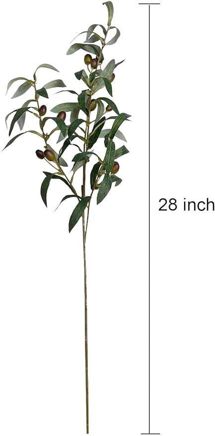 SHACOS 4 PCS 28 inch Artificial Olive Branches for Vases Greenery Olive Stems Faux Tree Branch Twig for Home Wedding Shop Office Garden Decor DIY Floral Crafts