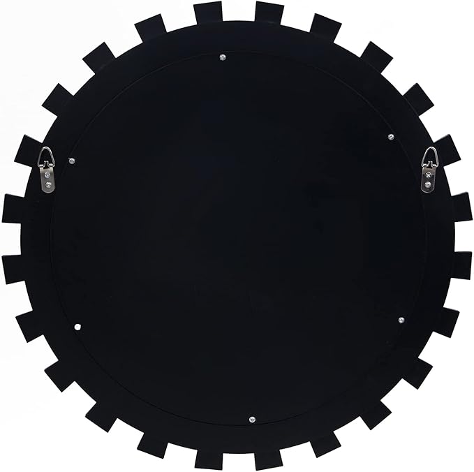 BST FURNH Round Mirror Wall Decor 24 Inches Decorative Wall Mirror with Irregular Framed and Beveled Edge Mirrors for Wall Silver Large Wall Mirror Frameless Mirrors