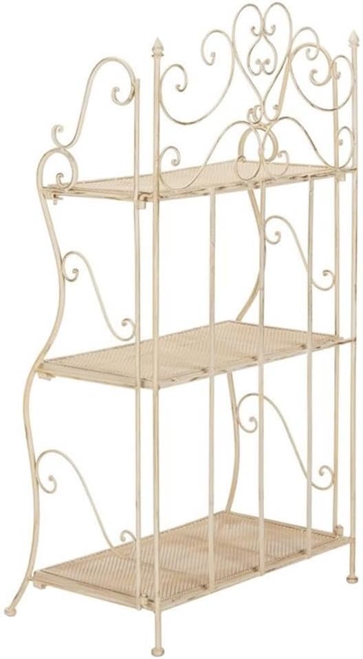 SAFAVIEH PAT5022A Outdoor Collection Torus Pearl White 3-Tier Shelf