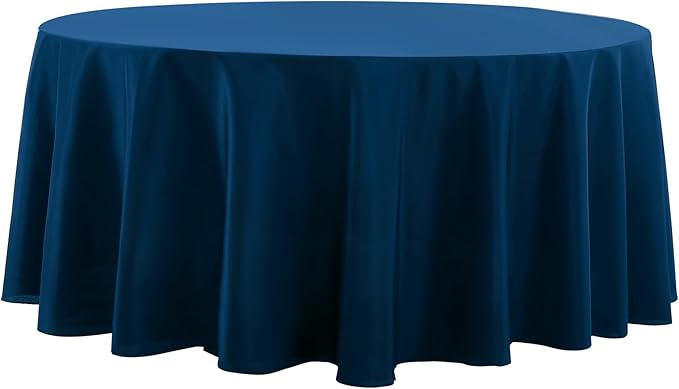 Round Tablecloth 120 Inch Tablecloth 2 Pack Navy Blue Table Cloths Washable Decorative Linen Polyester TableClothes Cover for Dining Table Banquets Buffet Parties and Wedding