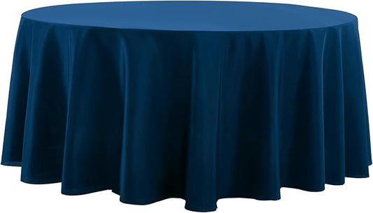 Round Tablecloth 120 Inch Tablecloth 2 Pack Navy Blue Table Cloths Washable Decorative Linen Polyester TableClothes Cover for Dining Table Banquets Buffet Parties and Wedding