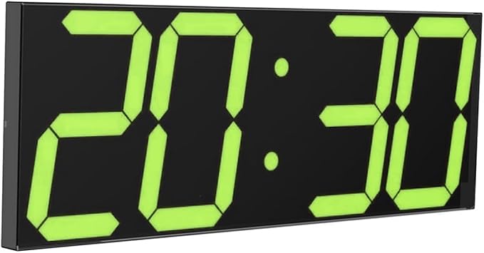 LED Large Digital Wall Clock, Oversize Digital Clock with 6” Numbers, Remote Control Count up/Countdown Timer Clock, Auto Dimmer, Big Calendar and Thermometer（Yellow