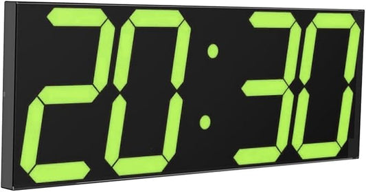 LED Large Digital Wall Clock, Oversize Digital Clock with 6” Numbers, Remote Control Count up/Countdown Timer Clock, Auto Dimmer, Big Calendar and Thermometer（Yellow