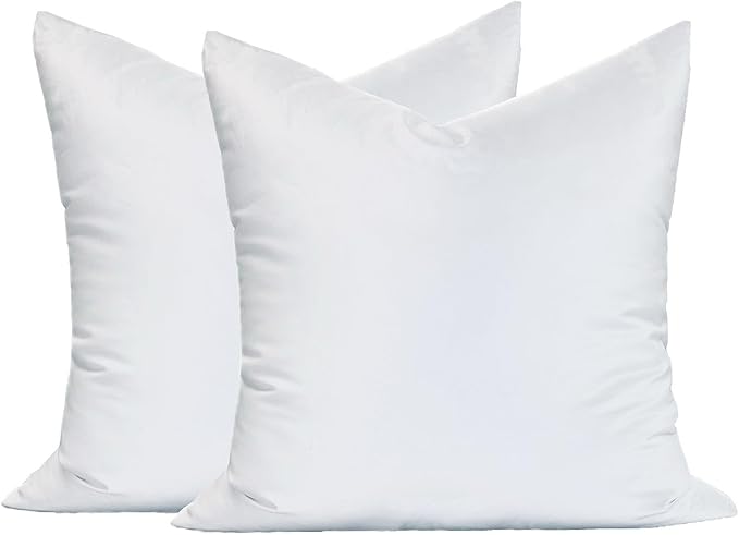 MoonRest® Synthetic Down Alternative 23x23 Square Pillow Insert Form, for Decorative Throw Pillow, Sofa, Cushions, Body and Bed - Pack of 2- Size 23” X 23”