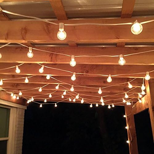Hometown Evolution, Inc. 100 Foot G40 Globe Patio String Lights with 1.6 Inch Clear Bulbs for Outdoor String Lighting (Green Wire)