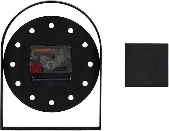 SOFFEE DESIGN One-Piece Tabletop Clock Arched Frame Without Scale Modern Minimalist Design, Desk Clock Battery Operated Non Ticking for Office Bedroom Living Room, Black