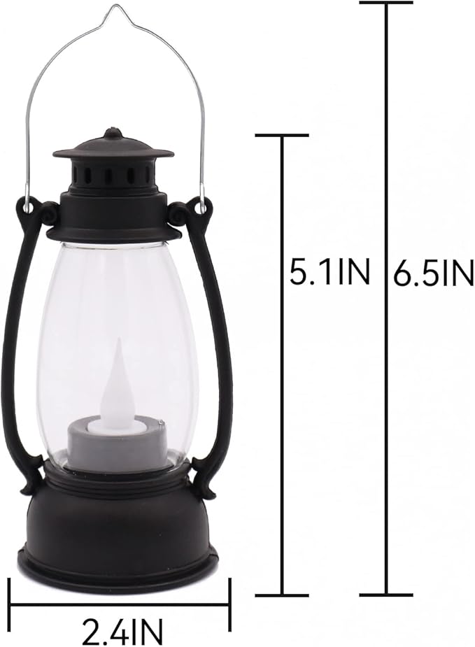 Mini Lanterns 12-Pcs LED Small Lanterns Decorative Indoor Outdoor Hanging Lantern Decorative Candle Lanterns Farmhouse Decor for Weddings Western Camping Party Halloween Christmas Decorations