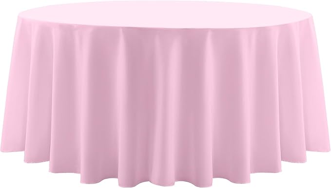 Round Tablecloth 2 Pack 90 Inch Pink Tablecloths Washable Decorative Linen Polyester Table Clothes Cover for Dining Table Banquets Buffet Parties and Wedding