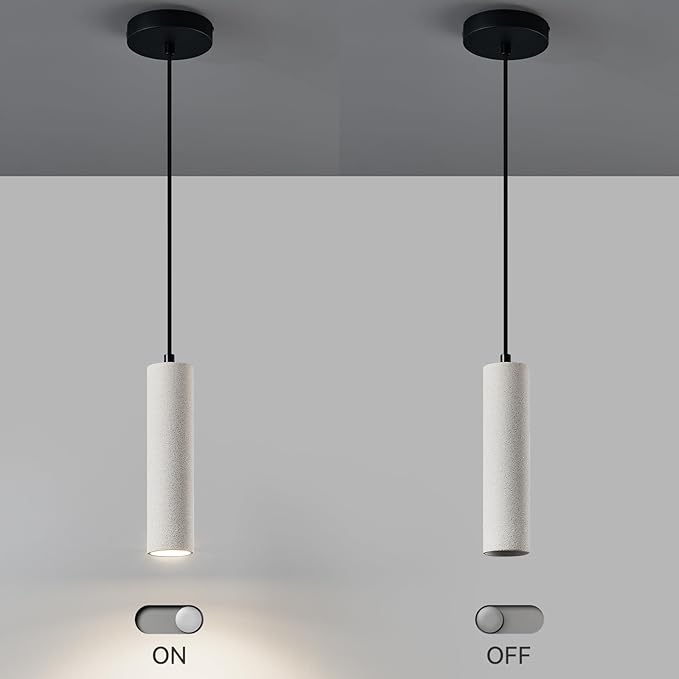 Modern LED Concrete Pendant Light Kitchen Islandceiling Light Fixture Pendant Lighting for Dining Room Coffee Club Resturant Bar Living Room(3-Pack)