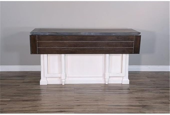 Pemberly Row Wood Kitchen Cart in Espresso (36" H x 71.5" W x 38" D) for Kitchen, Dining Room with Adjustable Shelves, 13" Drop Leaf, Easy Assembly