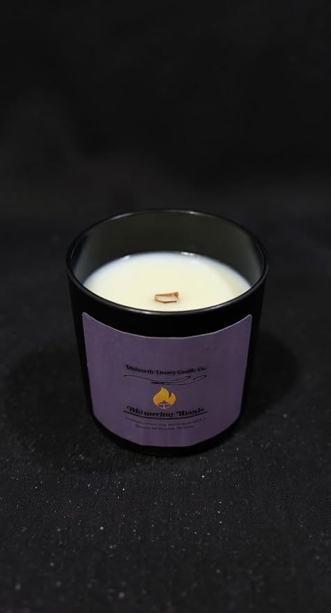 Divinorah Luxury Candle Co. Whispering Woods Scented Candle, Black Matte Glass Jar, Virgin Coconut Soy Blend, 8 oz, Fall Collection, Natural Fragrance