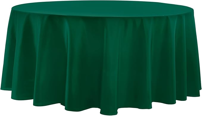 Round Tablecloth 2 Pack 90 Inch Dark Green Tablecloths Washable Decorative Linen Polyester Table Clothes Cover for Dining Table Banquets Buffet Parties and Wedding