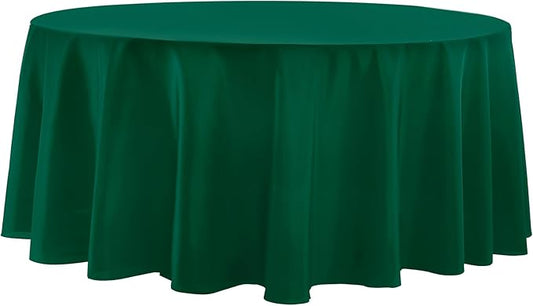 Round Tablecloth 2 Pack 90 Inch Dark Green Tablecloths Washable Decorative Linen Polyester Table Clothes Cover for Dining Table Banquets Buffet Parties and Wedding