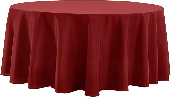 Round Tablecloth 120 Inch Tablecloth 2 Pack Red Table Cloths Washable Decorative Linen Polyester TableClothes Cover for Dining Table Banquets Buffet Parties and Wedding