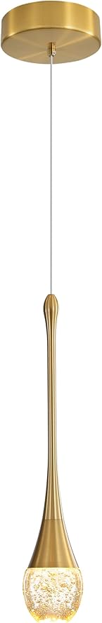 Modern Pendant Lights for Kitchen lsland LED Dimmable Raindrop Chandelier Crystal Ceiling Pendant Lighting for Dining Room Hallway Bar Living Room (1 Pack)