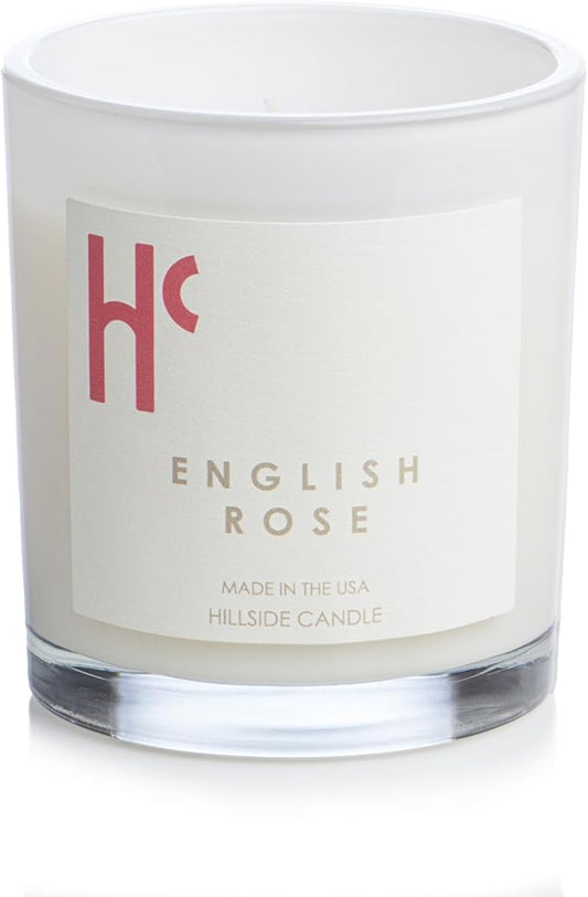 English Rose Single Wick Soy Candles, Luxury Scented Candles for Home - Up to 60 Hour Burn Time, Cruelty-Free Soy Wax Blend - Floral Rose & Jasmine Fragrance (9 oz)
