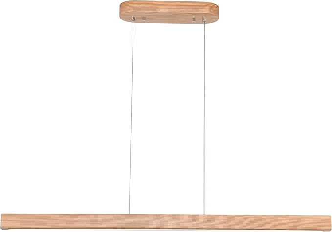 39" Wooden Linear Pendant Light LED Pendant Lights Dimmable Pool Table Island Lights Modern Linear Chandeliers for Dining Room Kitchen Ceiling Pendant Lamp for Kitchen Island Billiard Room Natural