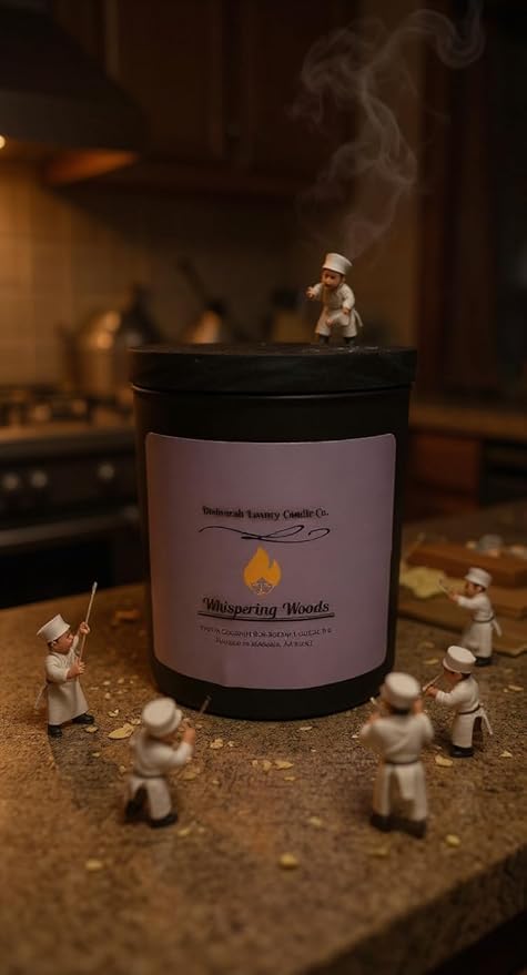 Divinorah Luxury Candle Co. Whispering Woods Scented Candle, Black Matte Glass Jar, Virgin Coconut Soy Blend, 8 oz, Fall Collection, Natural Fragrance