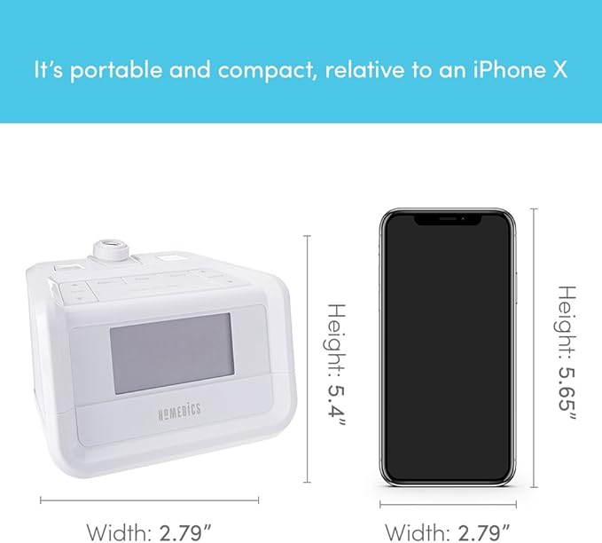 HoMedics Sound Machine and Alarm Clock with Time Projection. White Noise Sound Machine with a Digital FM Alarm Clock Radio, 8 Sounds, Snooze, Sleep Timer and Night Light