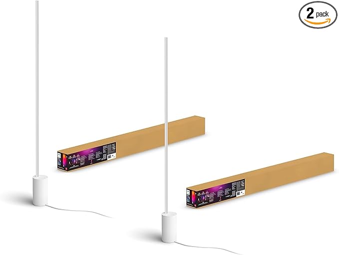 Philips Hue Signe Smart Floor Lamp, White - White and Color Ambiance LED Color-Changing Light - 2 Pack - Control with Hue App - Compatible with Alexa, Google Assistant, and Apple Homekit
