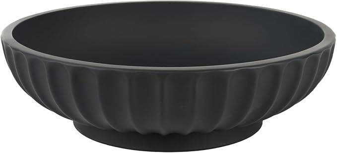 Large Decorative Bowl - Fruit Bowl for Kitchen Counter - Modern Decorative Bowl for Home Decor,Key Bowl for Entryway Table - Matte Black