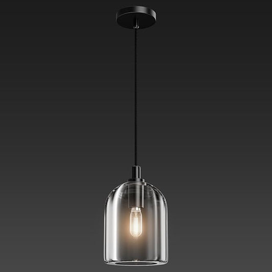 Black Pendant Light Fixtures, Crystal Modern Pendant Lights, Indoor Pendant Light for Kitchen Island Dining Room Living Room Bedroom Bathroom, E12 Bulb Included