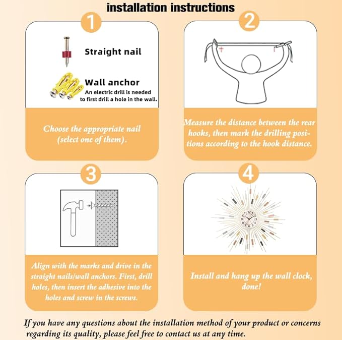 Wall Clock 22.83 Inch Gold - Large Sunburst Clock Non-Ticking Battery Operated, Starburst Round Wall Watch with Shell Disc Decoration for Living Room Bedroom Kitchen Office Home Decor