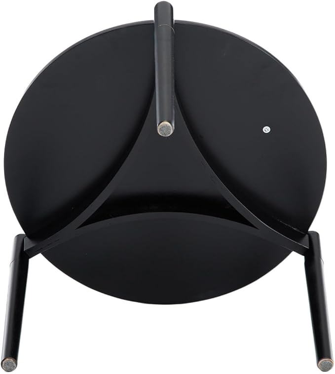 Wooden Round Modern Nesting Coffee Set of 2, Round End Table Side Table, Stacking Living Room Accent Tables for for Living Room Bedroom Balcony, Black