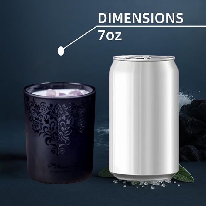 Luxury Black Scented Candles Gift Set for Men – 3x7oz Soy & Beeswax Crystal Candles with Wick Trimmer & Snuffer Lid, Aromatherapy Candles for Home Scented, Masculine Gift for Men & Women