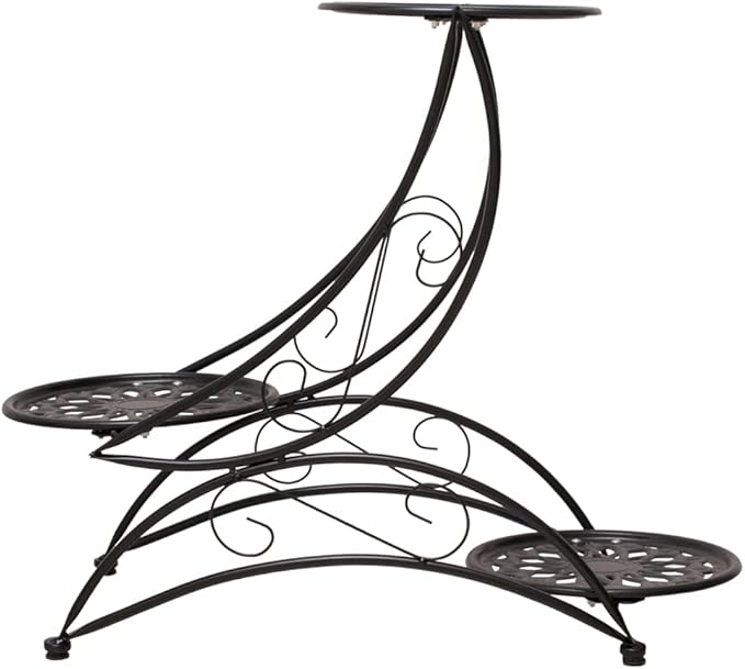 Metal 3 Tier Plant Stand Flower Pot Holder Potted Plant Stand Indoor Outdoor Display Rack for Patio Garden Balcony