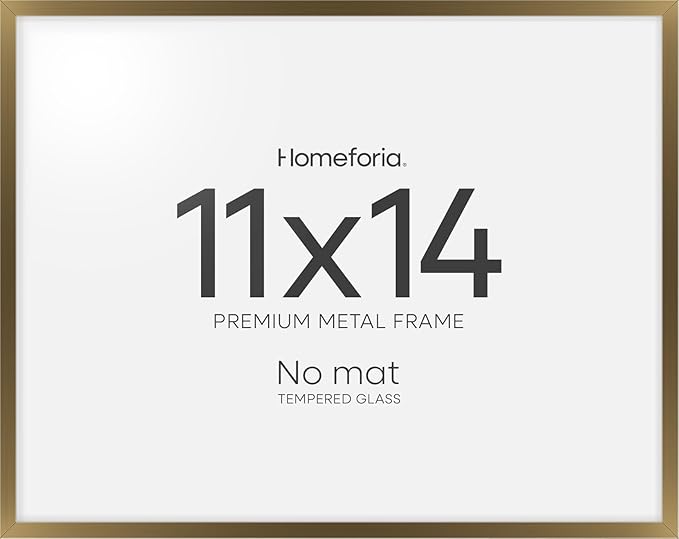 Homeforia 11x14 Diploma Frame Bronze, High End Metal 11 x 14 Certificate Frames with Mat 8.5 by 11, 11by14 Document Frame Matted to 8.5x11, Award Graduation Frames, Tempered Glass, Wall Kit, Set of 1
