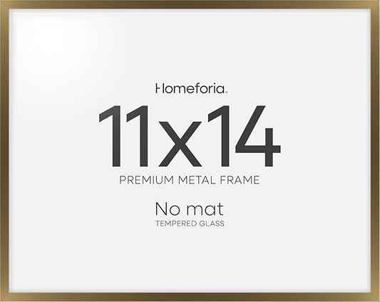 Homeforia 11x14 Diploma Frame Bronze, High End Metal 11 x 14 Certificate Frames with Mat 8.5 by 11, 11by14 Document Frame Matted to 8.5x11, Award Graduation Frames, Tempered Glass, Wall Kit, Set of 1