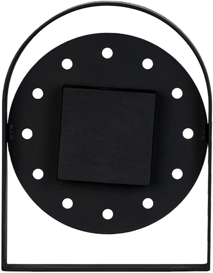 SOFFEE DESIGN One-Piece Tabletop Clock Arched Frame Without Scale Modern Minimalist Design, Desk Clock Battery Operated Non Ticking for Office Bedroom Living Room, Black