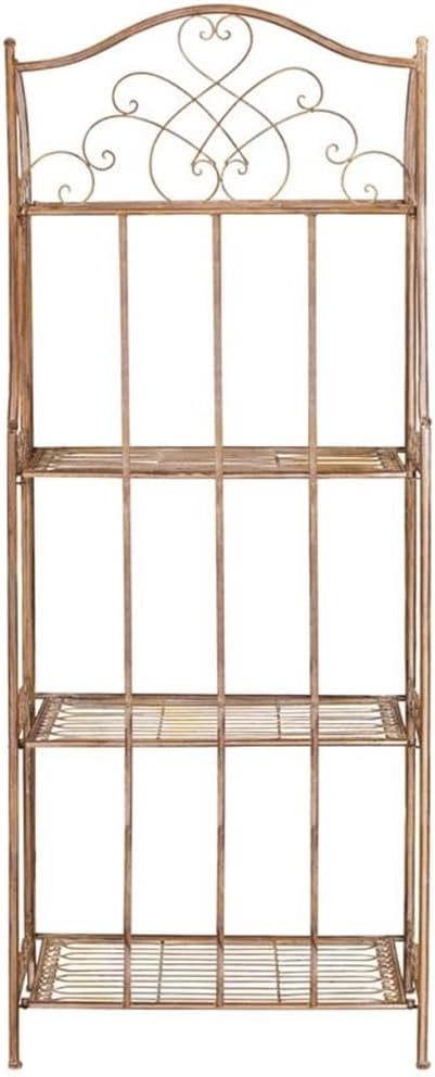 SAFAVIEH PAT5014A Collection Amaris Rusty Orange Wrought Iron 4 Tier Outdoor Bakers Rack Shelve