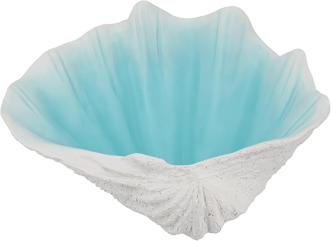 Small Blue Scalloped Clam Shell Bowl Sea Shell Decor for Nautical Beach House,Coastal Decor Gift of Housewarming and Wedding Party