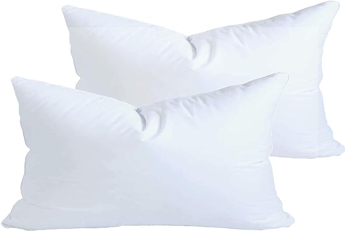 MoonRest® Synthetic Down Alternative 13x20 Lumbar Pillow Insert Form, for Decorative Throw Pillow, Sofa, Cushions, Body and Bed - Pack of 2- Size 13 x 20”